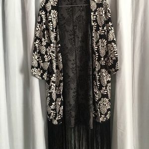 Floral Fringe Kimono